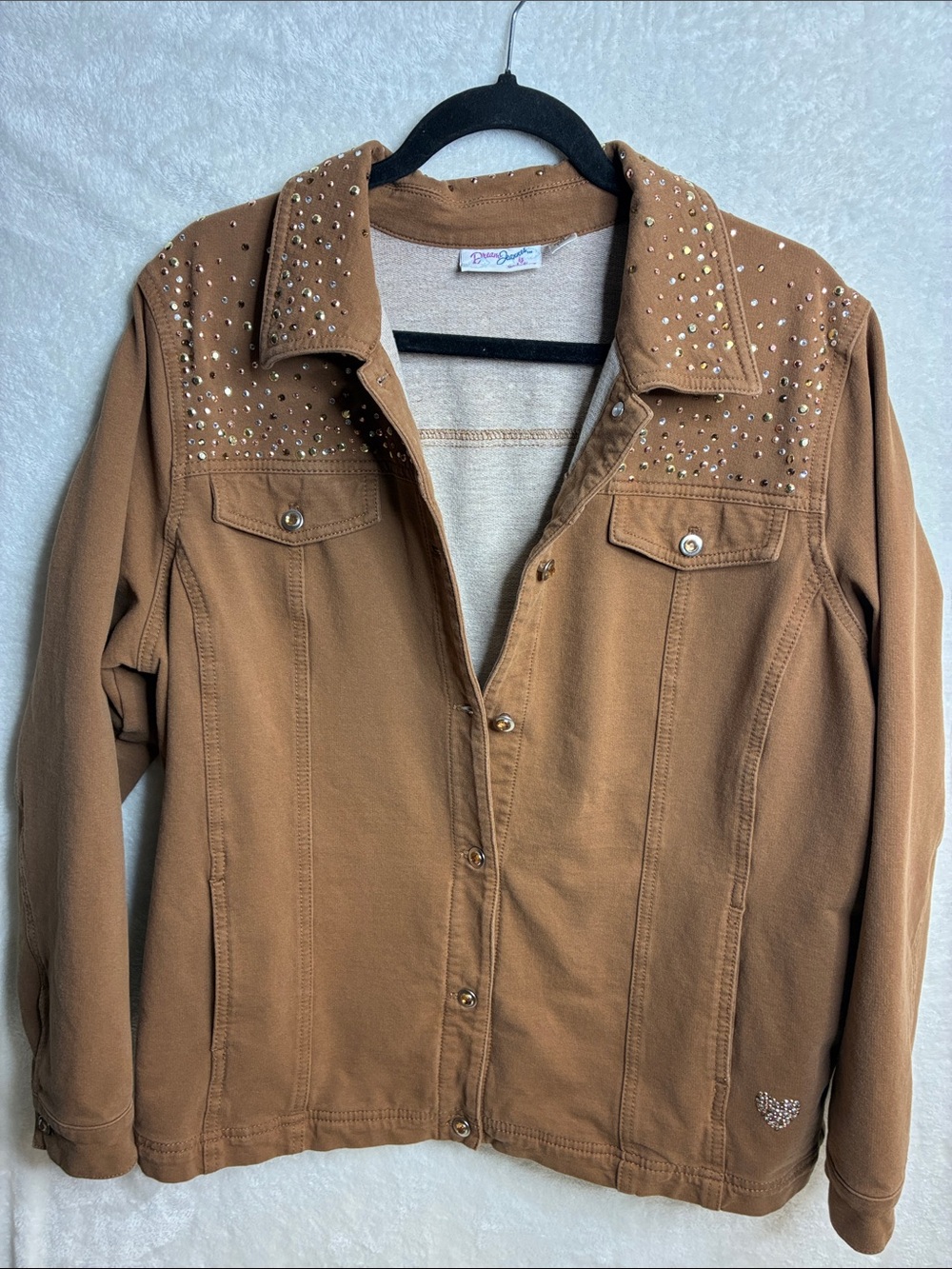 Quacker factory Tan Embellished Jean Jacket